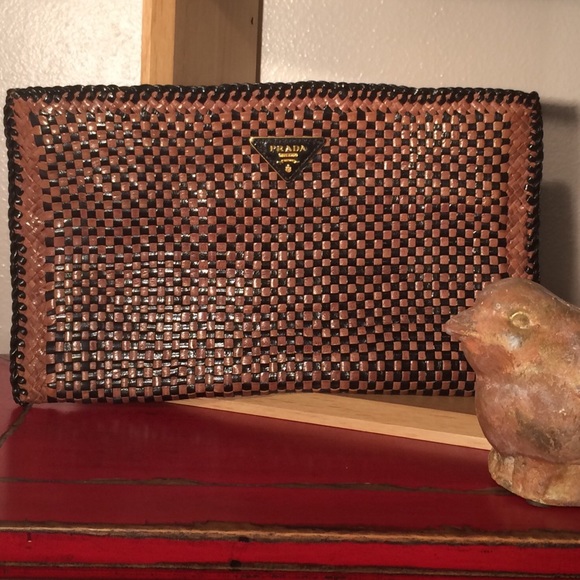 Prada Madras Woven Lambskin Clutch - Picture 3 of 8
